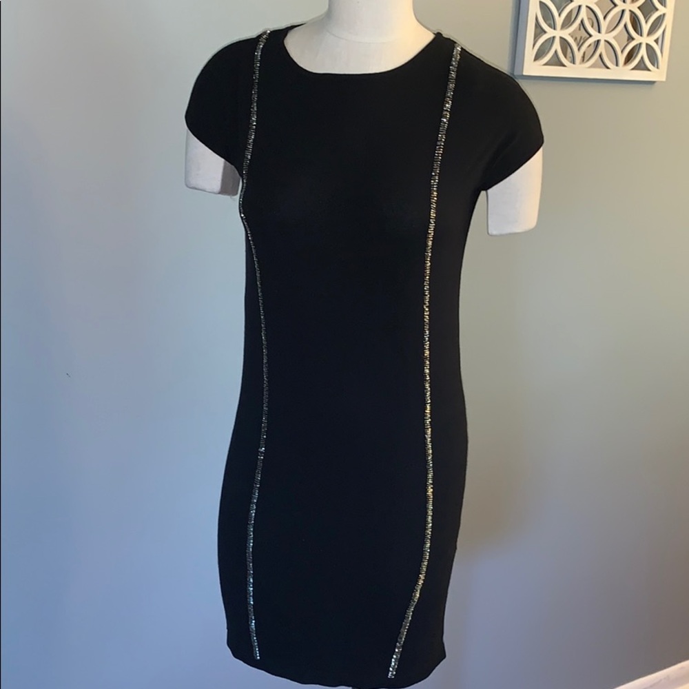 Women’s Solar black dress silver beading size S